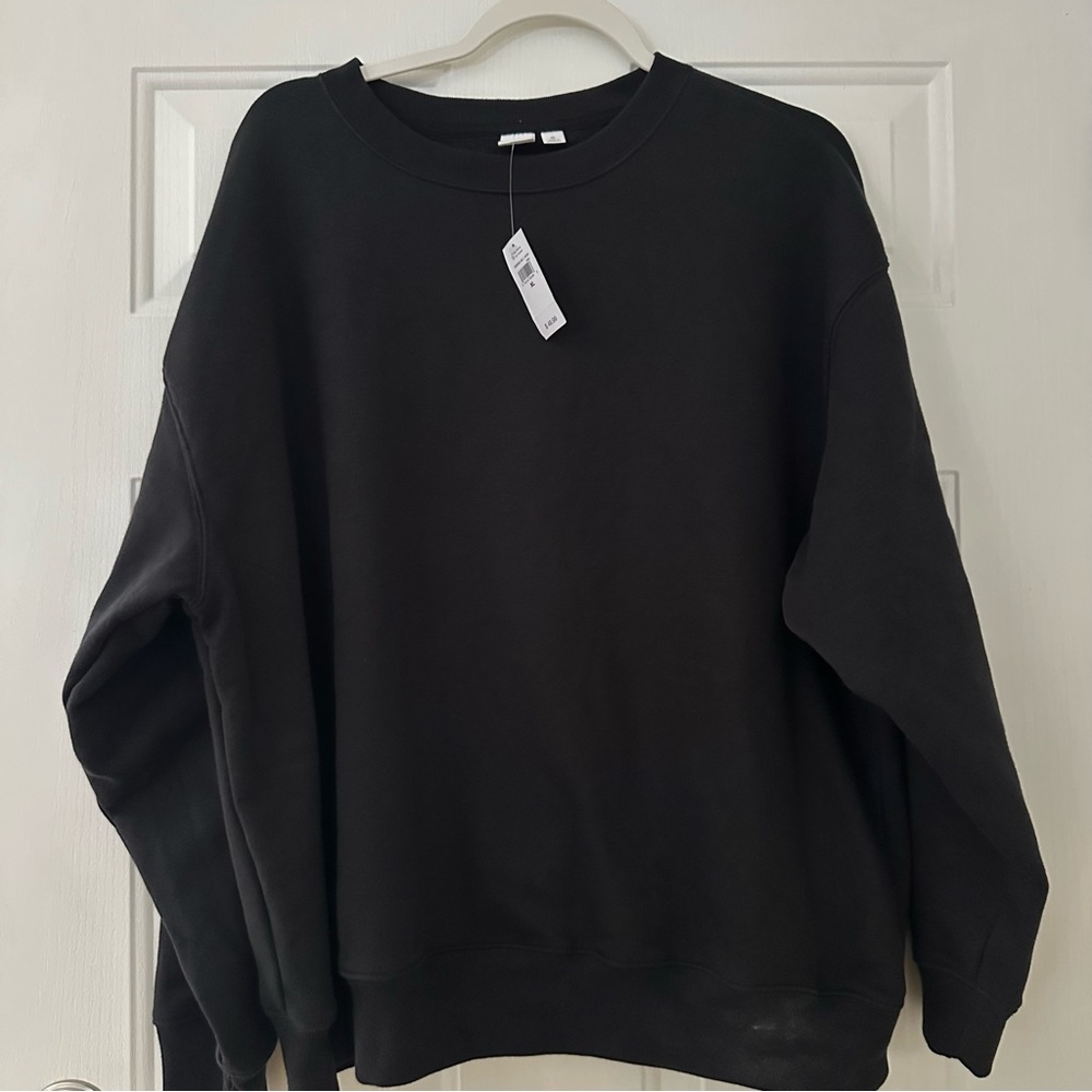 Gap Basic Crew Neck Oversized Sweatshirt Black NW… - image 2